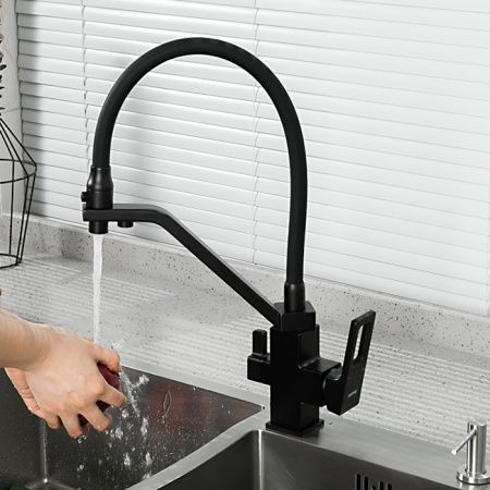 Смеситель для кухни Gappo G17-6 G4317-6 со встроенным фильтром (краном) под питьевую воду