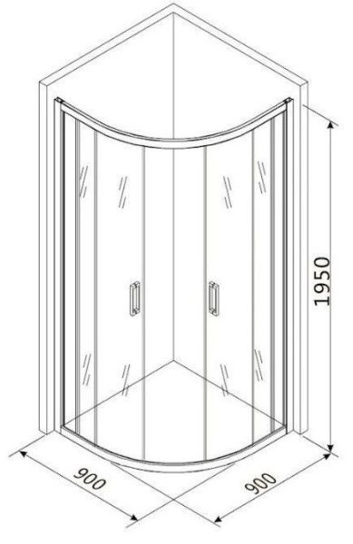 Душевой уголок Roxen Santi 55020-90B 90x90 прозрачное стекло/профиль черный