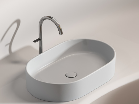 Умывальник чаша накладная овальная Ceramicanova Element 608*385*122мм, Серый матовый, CN6048MSG