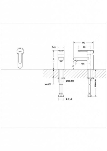 Смеситель для умывальника Bravat Stream F13783C-2