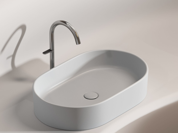 Умывальник чаша накладная овальная Ceramicanova Element 608*385*122мм, Серый матовый, CN6048MSG