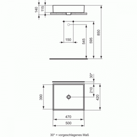 Умывальник-чаша Ideal Standard Strada K077601 50x42 см