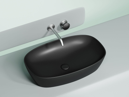 Умывальник чаша накладная овальная Ceramicanova Element 600*380*138мм, Черный матовый, CN6049MB