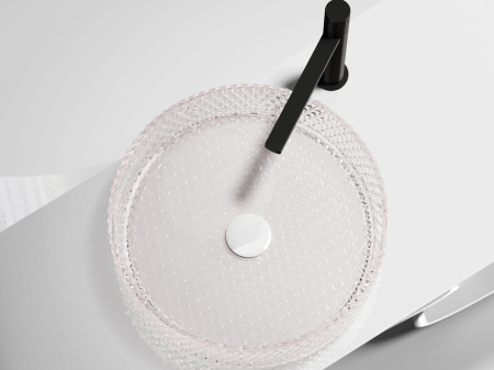 Умывальник чаша накладная круглая Ceramicanova Cristal 360*360*112мм, розовый, CN6061