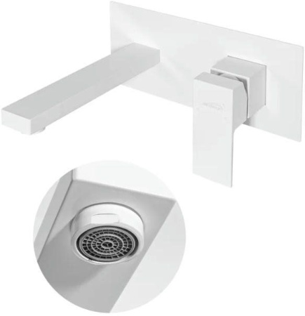 Смеситель встраиваемый для раковины Hansberge H688 Белый глянец