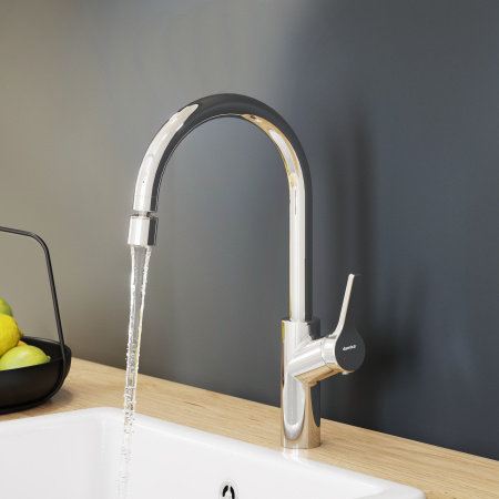 310722000 Eclipse, Смеситель для кухни Damixa с двухрежимным регулируемым аэратором, хром