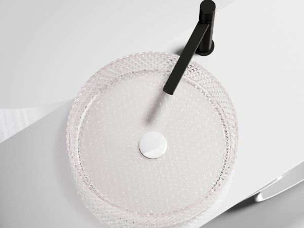 Умывальник чаша накладная круглая Ceramicanova Cristal 360*360*112мм, розовый, CN6061