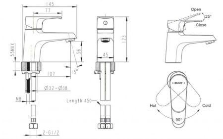 Смеситель для умывальника Bravat Alfa F1120178CP