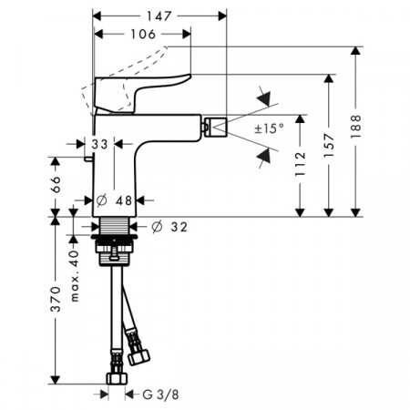 Смеситель для биде Hansgrohe Metris 31280000