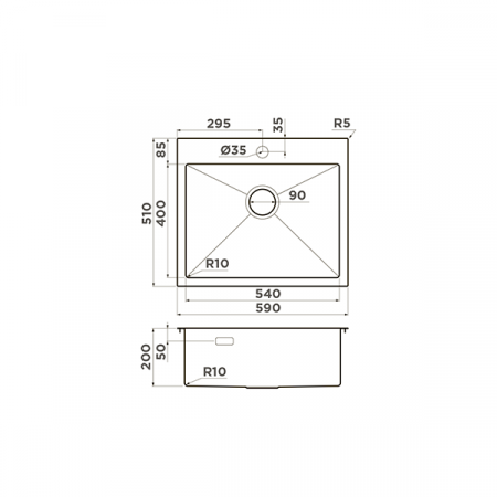 Кухонная мойка Omoikiri Akisame 59-LG нержавеющая сталь светлое золото 4973082