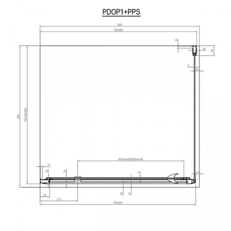 Душевая стенка Ravak PPS-100 черный + транспарент 90GA0300Z1