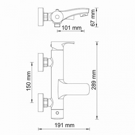 Смеситель для ванны с душем Wasserkraft Berkel 4801