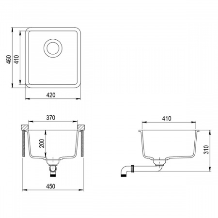 Кухонная мойка Aquasanita Arca SQA101W (alumetallic 202)