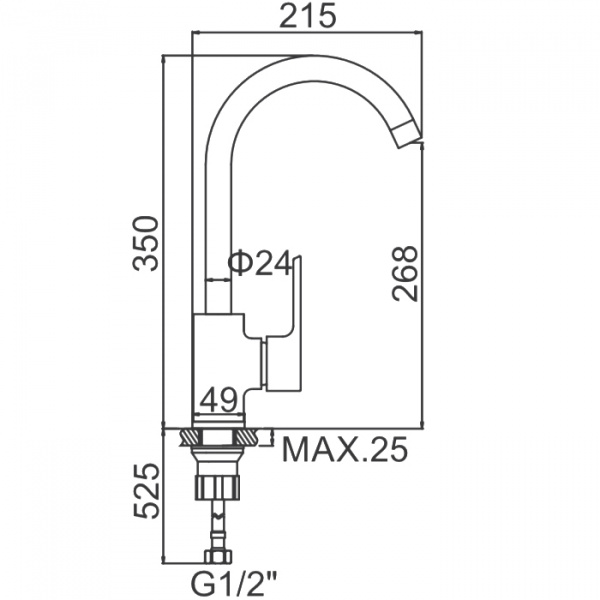 Смеситель для мойки Ledeme H54 L4054-2