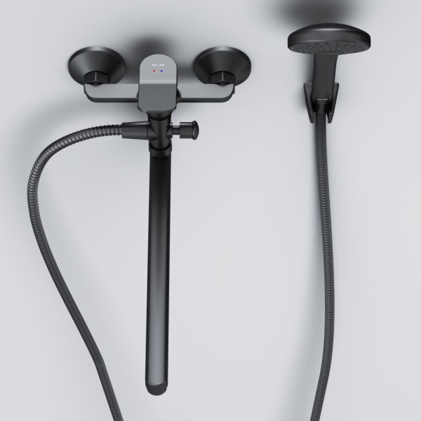 F90A90122 Gem, Смеситель для ванны и душа AM.PM, излив 325 мм, душевой набор, черный