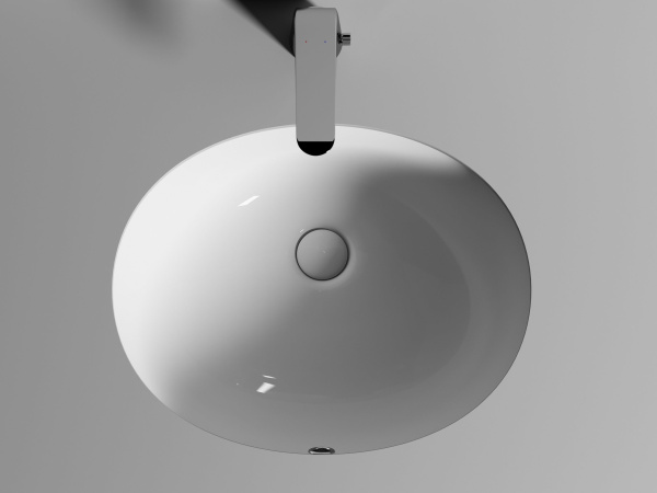 Умывальник овальный встраиваемый под столешницу Ceramicanova Element 510*420*195мм, с крепежом и шаблоном для установки, Белый, CN6042