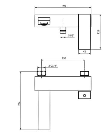 Смеситель для ванны Ahti Rauma RM405001