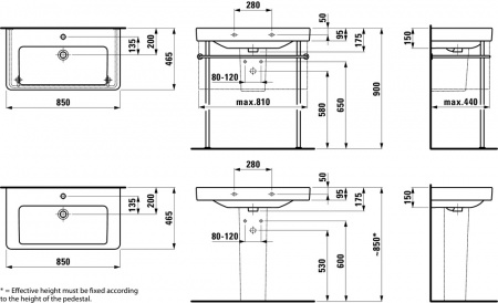 Умывальник Laufen Pro S 8139650001081 85x46.5x17.5