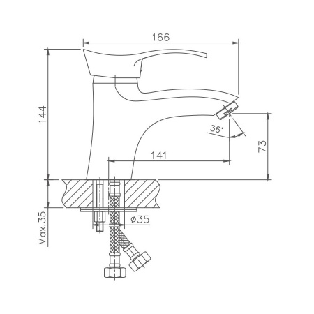 Смеситель для раковины FASHUN A1001, хром