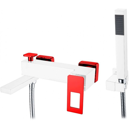 Смеситель для ванны Boheme Q 143-WR Белый Красный