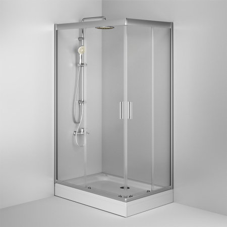 W90G-404-120280-MT Gem Twin Slide 120x80. Душевое ограждение AM.PM,120x80, профиль мат хром, стекло прозрачное