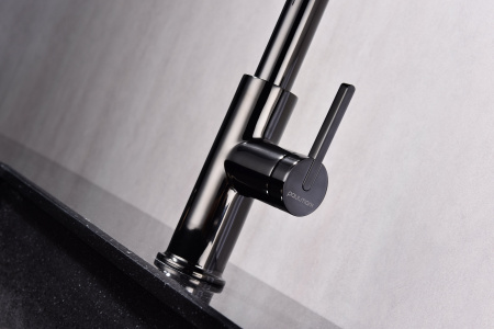 Смеситель для кухни Paulmark TORNADO To213402-GB, глянцевый черный