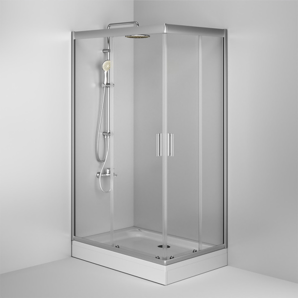 W90G-404-120280-MT Gem Twin Slide 120x80. Душевое ограждение AM.PM,120x80, профиль мат хром, стекло прозрачное