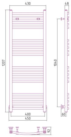 Полотенцесушитель Сунержа Аркус 1200x400 00-0251-1240