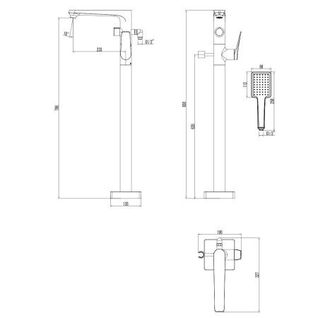 Смеситель Lemark Bronx LM3744BL для ванны, напольный