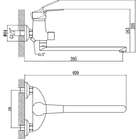 Смеситель для ванны Fmark FM2263, хром