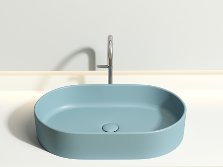 Умывальник чаша накладная овальная Ceramicanova Element 608*385*122мм, Зеленый матовый, CN6048MLG