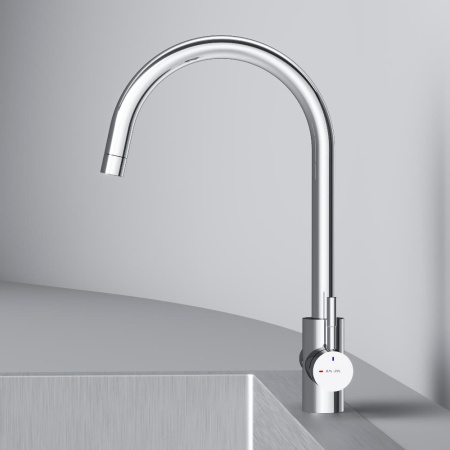 F85B07700 X-Joy S, Смеситель для кухни AM.PM с С-изливом с каналом для питьевой воды, хром