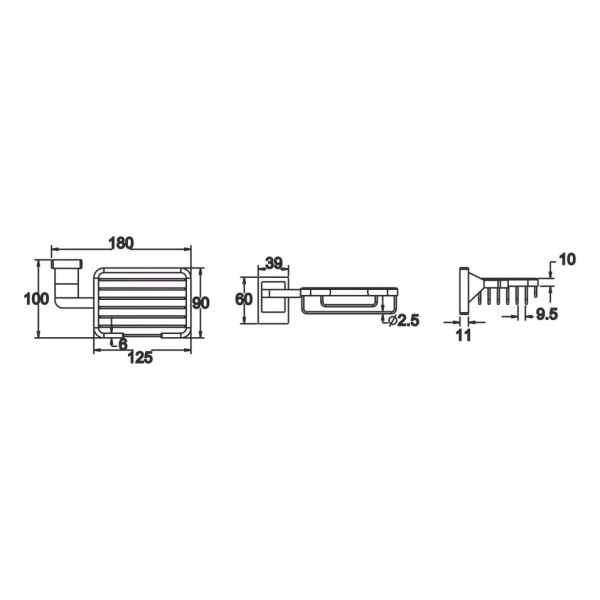 Мыльница Rose RG1604H, черный