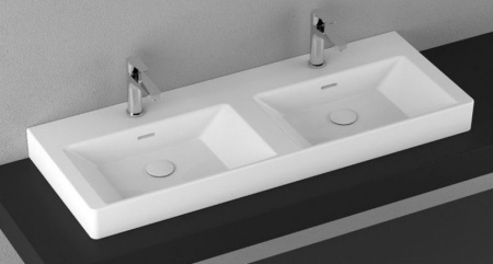 Раковина ISVEA SistemaV двойная накладная 1200*455*100 2 цвет белый СНЯТО 10SV53120SV