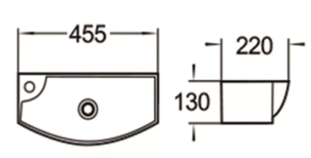 Раковина SantiLine SL-2013R 46х22 белая