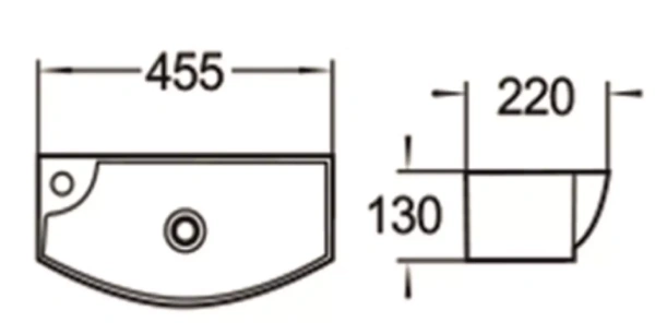 Раковина SantiLine SL-2013L 46х22 белая