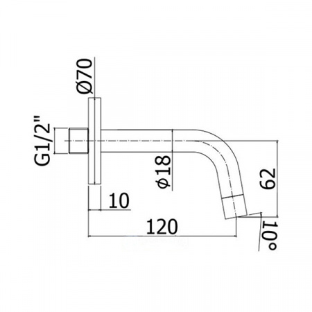 Излив для ванны Paffoni Light ZBOC103NO черный матовый