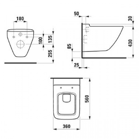 Унитаз подвесной Laufen Palace Rimless 820706 безободковый 36x56 с крышкой Soft Close для унитаза Laufen