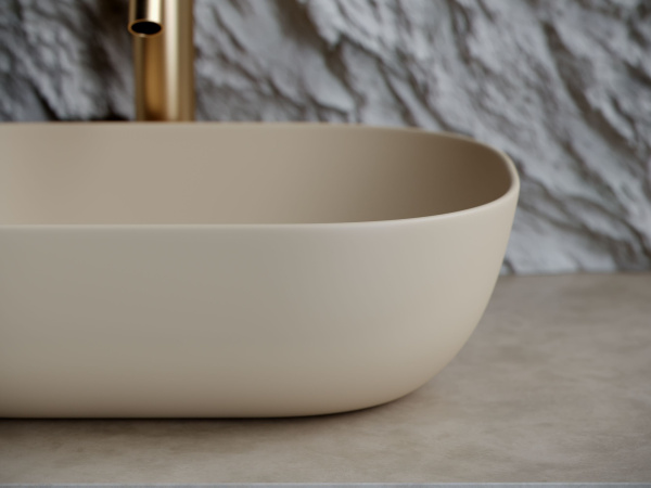 Умывальник чаша накладная прямоугольная Ceramicanova Element 455*325*135мм, Капучино матовый, CN6009MC