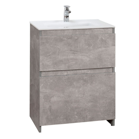 Тумба под умывальник Belux Сидней-Женева напольная 60-02, бетон Чикаго светло-серый
