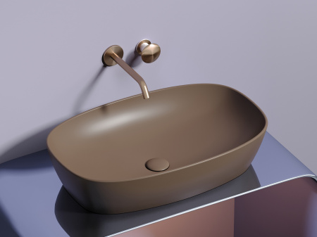 Умывальник чаша накладная овальная Ceramicanova Element 600*380*138мм, Темно-коричневый матовый, CN6049MDB