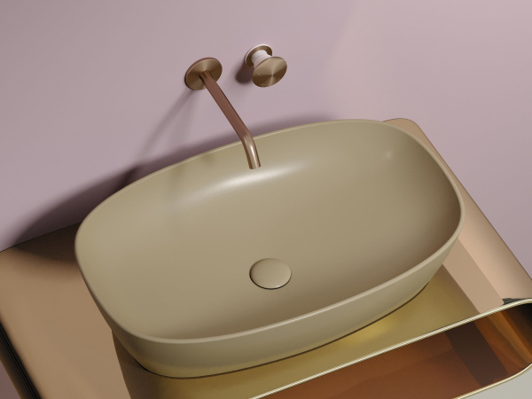 Умывальник чаша накладная овальная Ceramicanova Element 600*380*138мм, Капучино матовый, CN6049MC