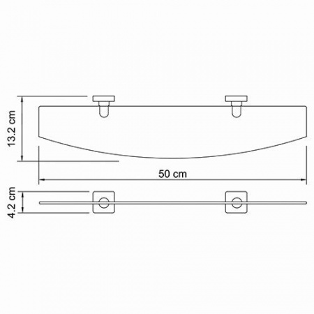 Полка стеклянная WasserKRAFT Lippe K-6524