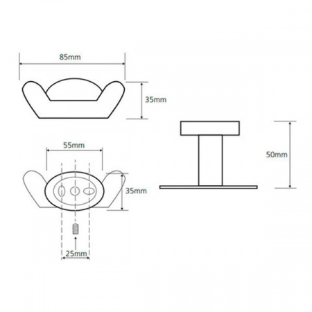 Крючок двойной Bemeta OVAL 118406031