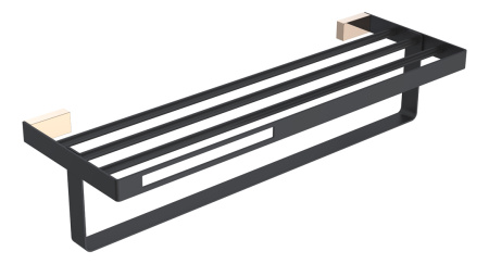 Полка для полотенец Boheme Q 10947-G-B Черная Золото