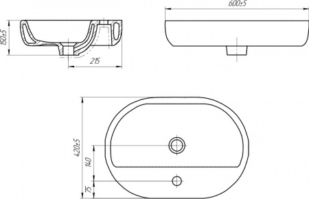 Умывальник Cersanit Caspia 60 Oval S-UM-CAS60/1-O-w