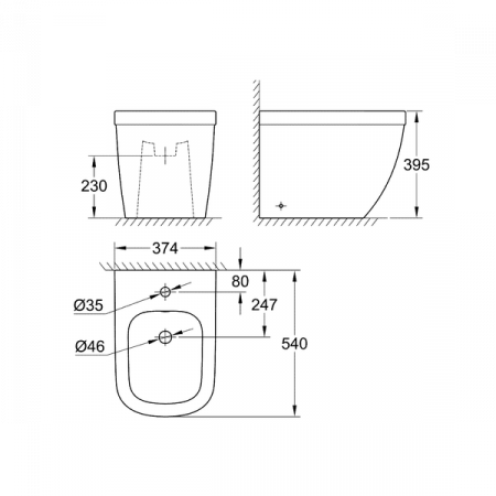 Напольное биде Grohe Euro 39340000