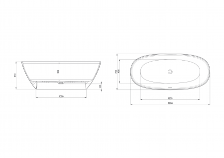 Каменная отдельностоящая ванна Roca Ariane 165x75