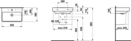 Умывальник Laufen Pro S 8189580001091 55x38x9