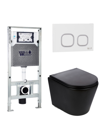 Комплект инсталляции с унитазом Weltwasser AMBERG 506 ST + SALZBACH 043 MT-BL + AMBERG RD-WT